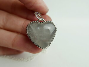 Imatge gran de Penjoll cor quars rosa