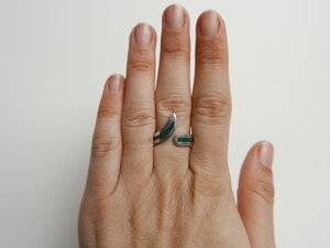 Imatge gran de Anell trencadís atzurita i malquita